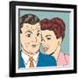 Man and Woman Love Couple in Pop Art Comic Style-Eva Andreea-Framed Art Print