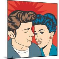 Man and Woman Love Couple in Pop Art Comic Style-Eva Andreea-Mounted Art Print