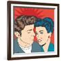 Man and Woman Love Couple in Pop Art Comic Style-Eva Andreea-Framed Art Print