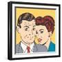 Man and Woman Love Couple in Pop Art Comic Style-Eva Andreea-Framed Art Print