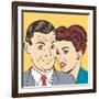 Man and Woman Love Couple in Pop Art Comic Style-Eva Andreea-Framed Art Print