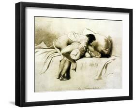 Man and Woman Making Love, Plate 2 of Liebe-Mihaly von Zichy-Framed Giclee Print