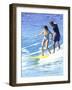 Man and Woman on a Surfboard-null-Framed Photographic Print