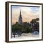 Man and Woman on Boat with All Saints Church in the Background, Marlow, Buckinghamshire, England-Charlie Harding-Framed Photographic Print