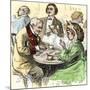 Man and Woman Playing Dominoes in a Cafe, 1800s-null-Mounted Giclee Print