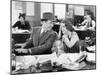 Man and Woman Together in the Office Flirting with Each Other-null-Mounted Photo