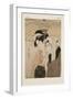 Man and Woman under an Umbrella (Colour Woodblock Print)-Kitagawa Utamaro-Framed Giclee Print