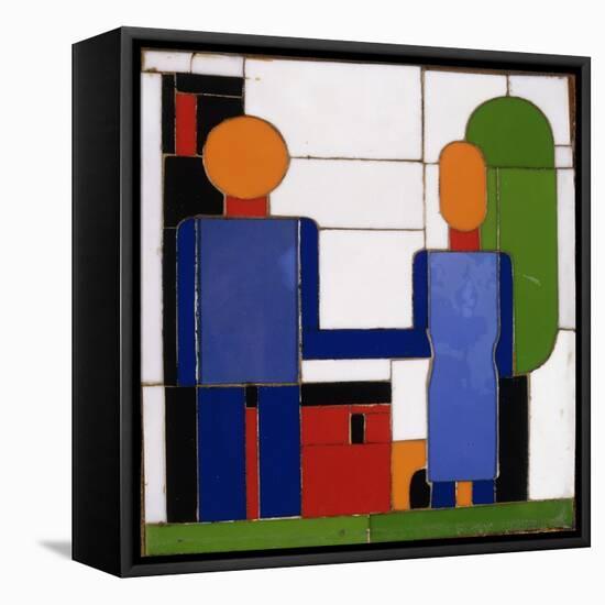 Man and Woman with Intersecting Arms-Franz Wilhelm Seiwert-Framed Stretched Canvas
