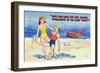 Man Asking Female Lifeguard to Save His Life Again Tomorrow-Lantern Press-Framed Art Print