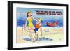 Man Asking Female Lifeguard to Save His Life Again Tomorrow-Lantern Press-Framed Art Print