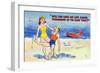 Man Asking Female Lifeguard to Save His Life Again Tomorrow-Lantern Press-Framed Art Print