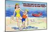 Man Asking Female Lifeguard to Save His Life Again Tomorrow-Lantern Press-Mounted Art Print