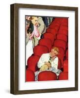 "Man Asleep in Theater," July 27, 1940-Emery Clarke-Framed Giclee Print