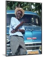 Man at a Front of a Car, Havana, Cuba-Peter Adams-Mounted Photographic Print