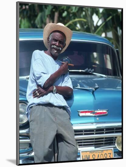 Man at a Front of a Car, Havana, Cuba-Peter Adams-Mounted Photographic Print