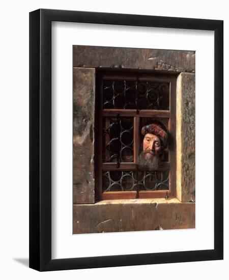 Man at a Window, 1653-Samuel van Hoogstraten-Framed Giclee Print