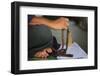 Man at Prayer in Sule Paya-Jon Hicks-Framed Photographic Print