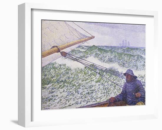 Man at the Helm, Portrait of Signac, 1892-Theo van Rysselberghe-Framed Giclee Print