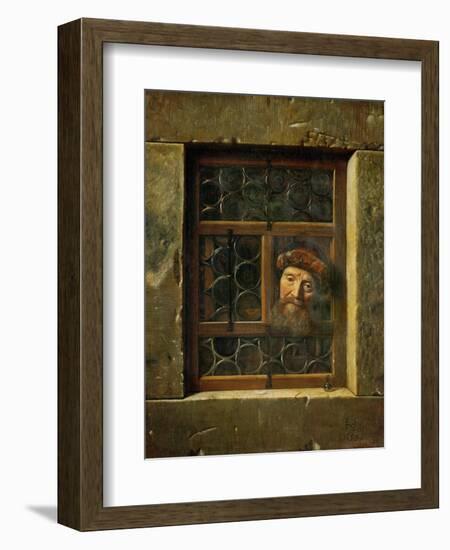 Man at the window-Samuel van Hoogstraten-Framed Giclee Print