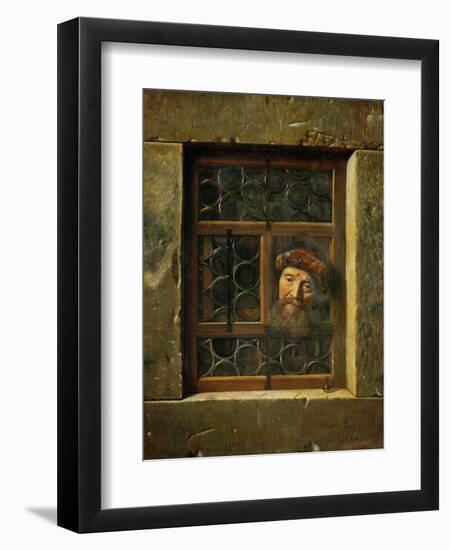 Man at the window-Samuel van Hoogstraten-Framed Giclee Print