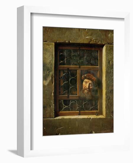 Man at the window-Samuel van Hoogstraten-Framed Giclee Print