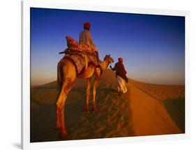 Man Atop Camel, Thar Desert, Rajasthan, India-Peter Adams-Framed Photographic Print