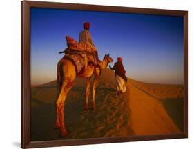 Man Atop Camel, Thar Desert, Rajasthan, India-Peter Adams-Framed Photographic Print