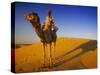 Man Atop Camel, Thar Desert, Rajasthan, India-Peter Adams-Stretched Canvas