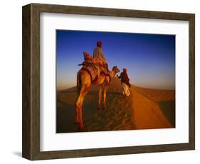 Man Atop Camel, Thar Desert, Rajasthan, India-Peter Adams-Framed Photographic Print