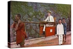 Man Being Carried on a Sedan Chair, Hong Kong, 20th Century-null-Stretched Canvas