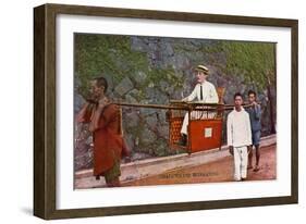 Man Being Carried on a Sedan Chair, Hong Kong, 20th Century-null-Framed Giclee Print