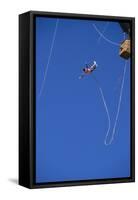 Man Bungee Jumping from a Hot Air Balloon-DLILLC-Framed Stretched Canvas