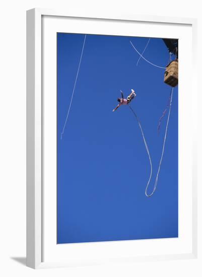 Man Bungee Jumping from a Hot Air Balloon-DLILLC-Framed Photographic Print