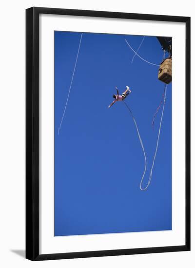 Man Bungee Jumping from a Hot Air Balloon-DLILLC-Framed Photographic Print