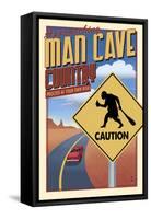 Man Cave Country-Lantern Press-Framed Stretched Canvas