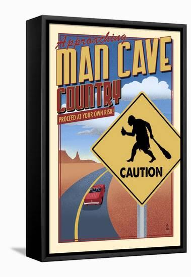 Man Cave Country-Lantern Press-Framed Stretched Canvas