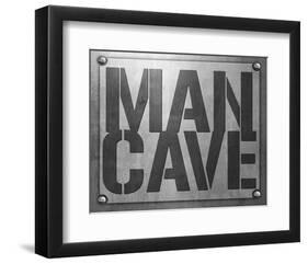 Man Cave Entry Plaque-SM Design-Framed Art Print