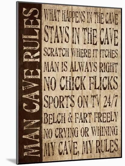 Man Cave Rules-N. Harbick-Mounted Art Print