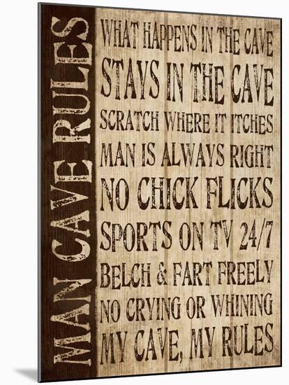 Man Cave Rules-N. Harbick-Mounted Art Print