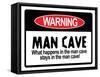 Man Cave Sign Art Print Poster-null-Framed Stretched Canvas