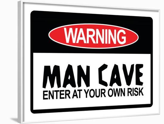 Man Cave Sign Enter at Your Own Risk Art Print Poster-null-Framed Poster