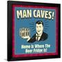 Man Caves! Home Is Where the Beer Fridge Is!-Retrospoofs-Framed Poster