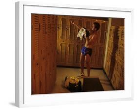 Man Changing in the Locker Room after Work Out-null-Framed Photographic Print