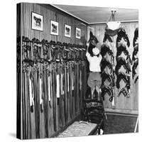 Man Checking Equipment Inside a Stable's Tack Room-Alfred Eisenstaedt-Stretched Canvas