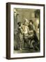 Man Children Fire Place Wooden Leg 19th Century-null-Framed Giclee Print