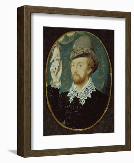 Man Clasping Hand from a Cloud, Possibly William Shakespeare, 1588-Nicholas Hilliard-Framed Giclee Print