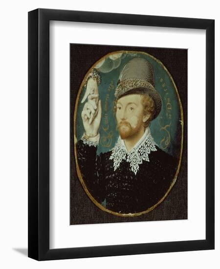 Man Clasping Hand from a Cloud, Possibly William Shakespeare, 1588-Nicholas Hilliard-Framed Giclee Print