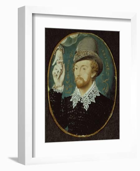 Man Clasping Hand from a Cloud, Possibly William Shakespeare, 1588-Nicholas Hilliard-Framed Giclee Print