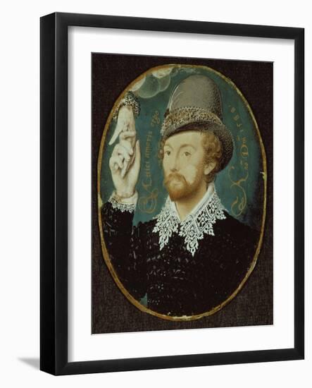 Man Clasping Hand from a Cloud, Possibly William Shakespeare, 1588-Nicholas Hilliard-Framed Giclee Print