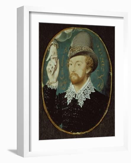 Man Clasping Hand from a Cloud, Possibly William Shakespeare, 1588-Nicholas Hilliard-Framed Giclee Print